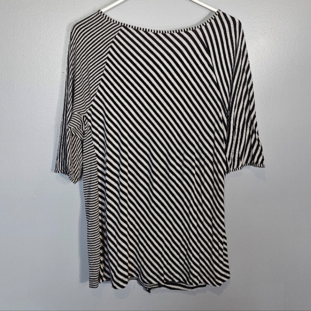 Lane Bryant Top With Stripes And Ruffle In Black … - image 2